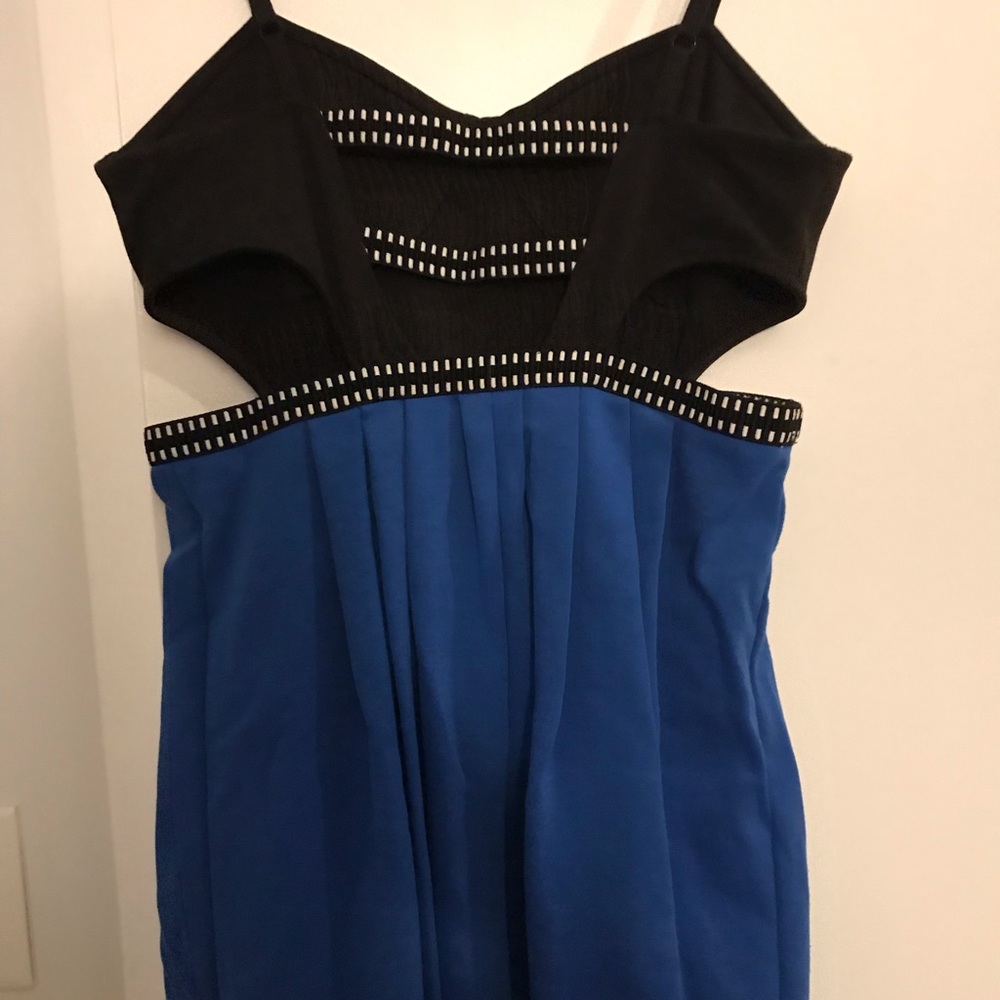 Black and blue party dress